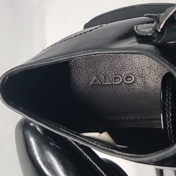 NWOT Aldo Single Monk Strap Black Patent Dress Shoes - Picture 5 of 8